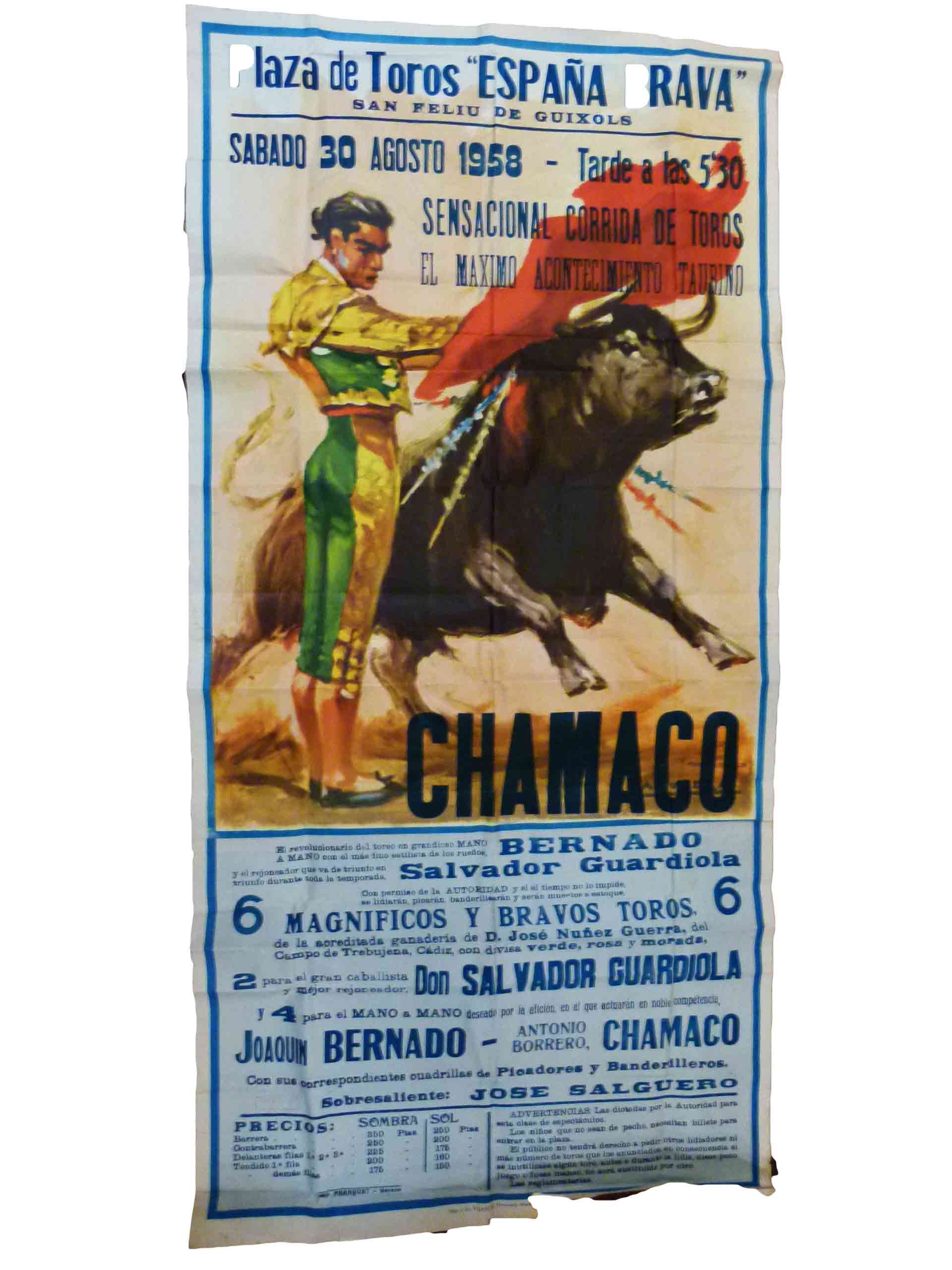 Affiche Bullfight Spain Brava 1958