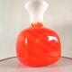 Vase in orange and white glass flame design 60s - 70s