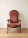 Voltaire armchair Louis Philippe in walnut and red fabric