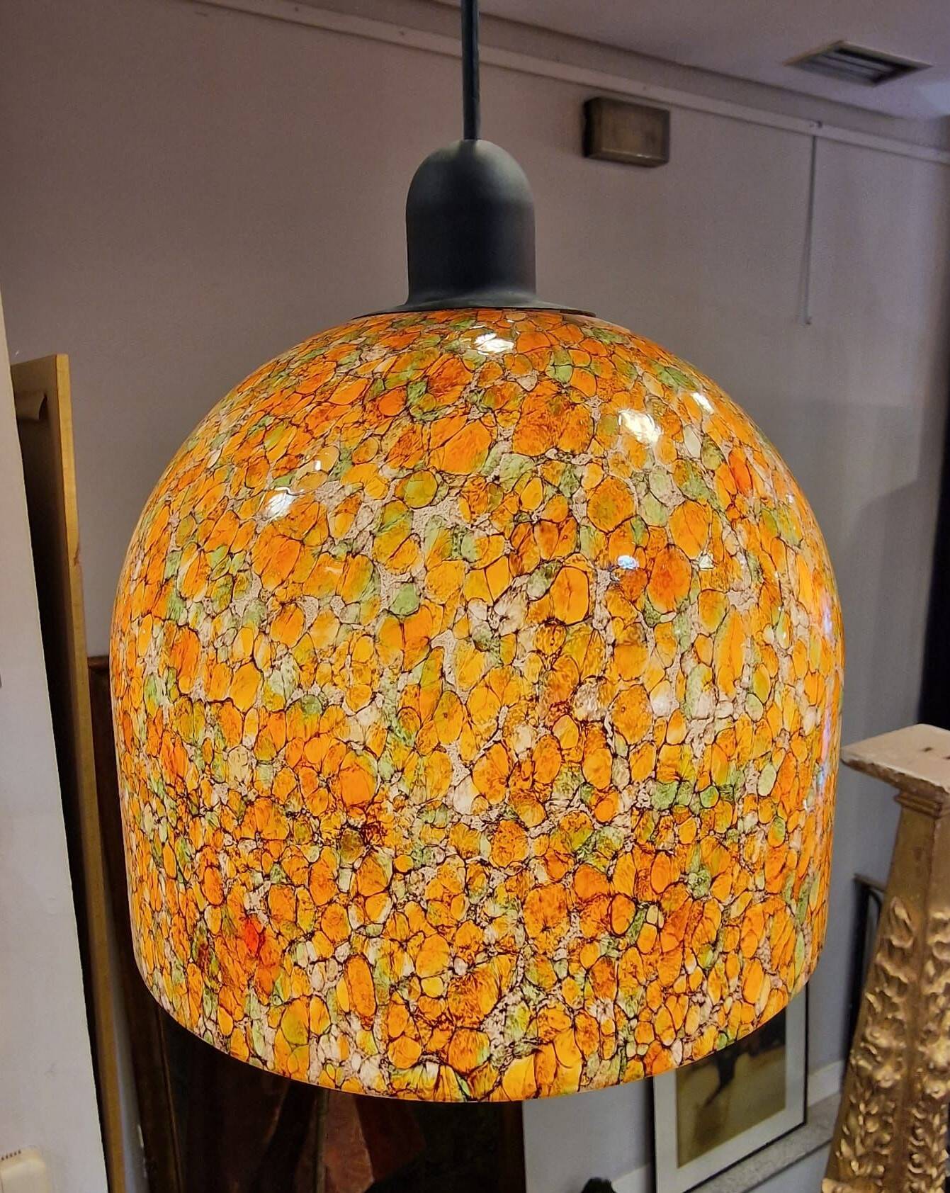 Lampara by Vidrio Millefiori, Peill & Putzler, Mid-century, Naranja, 70's –