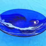Plat en verre bleu