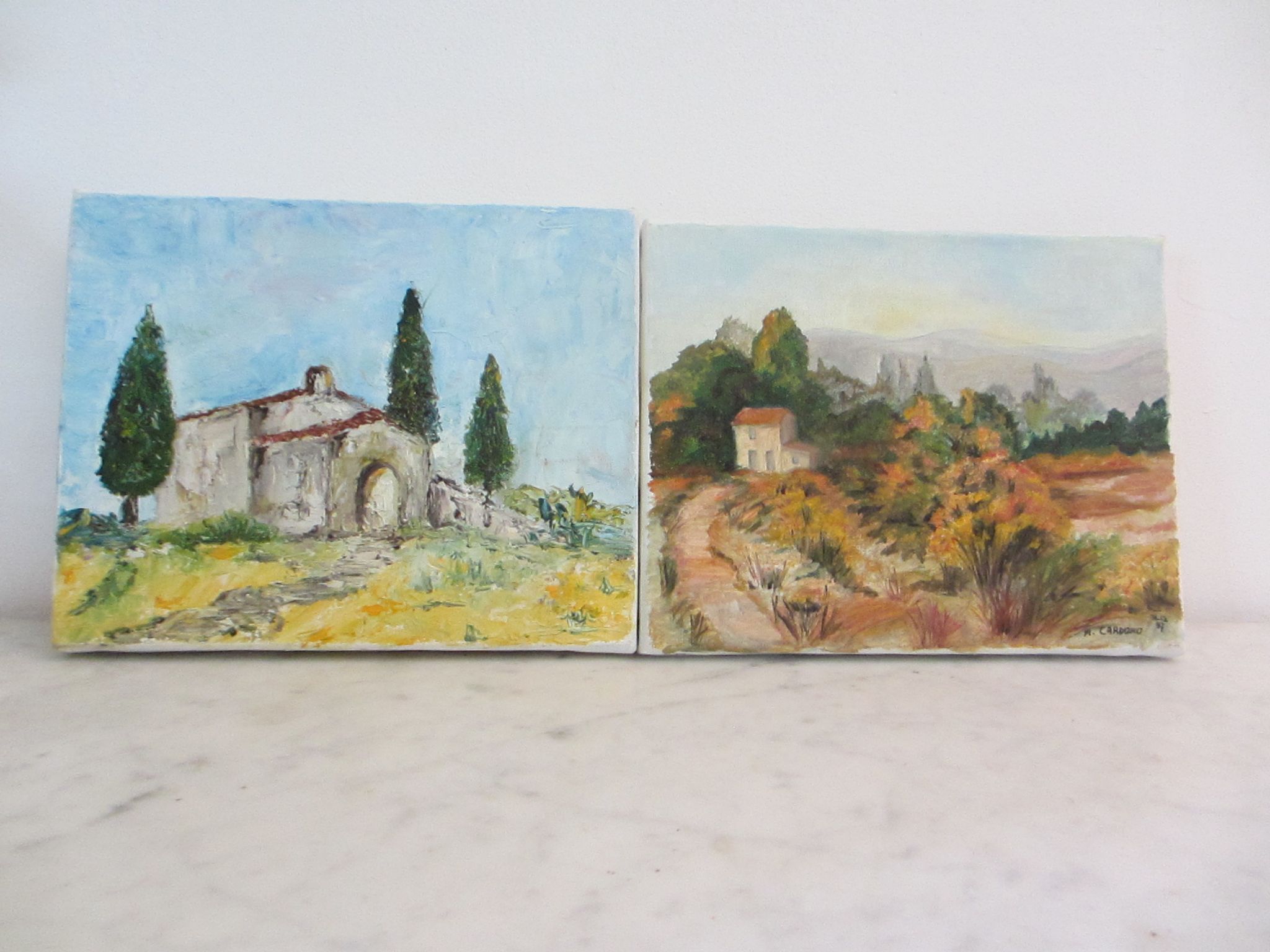 2 peintures sur toile