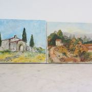 2 peintures sur toile