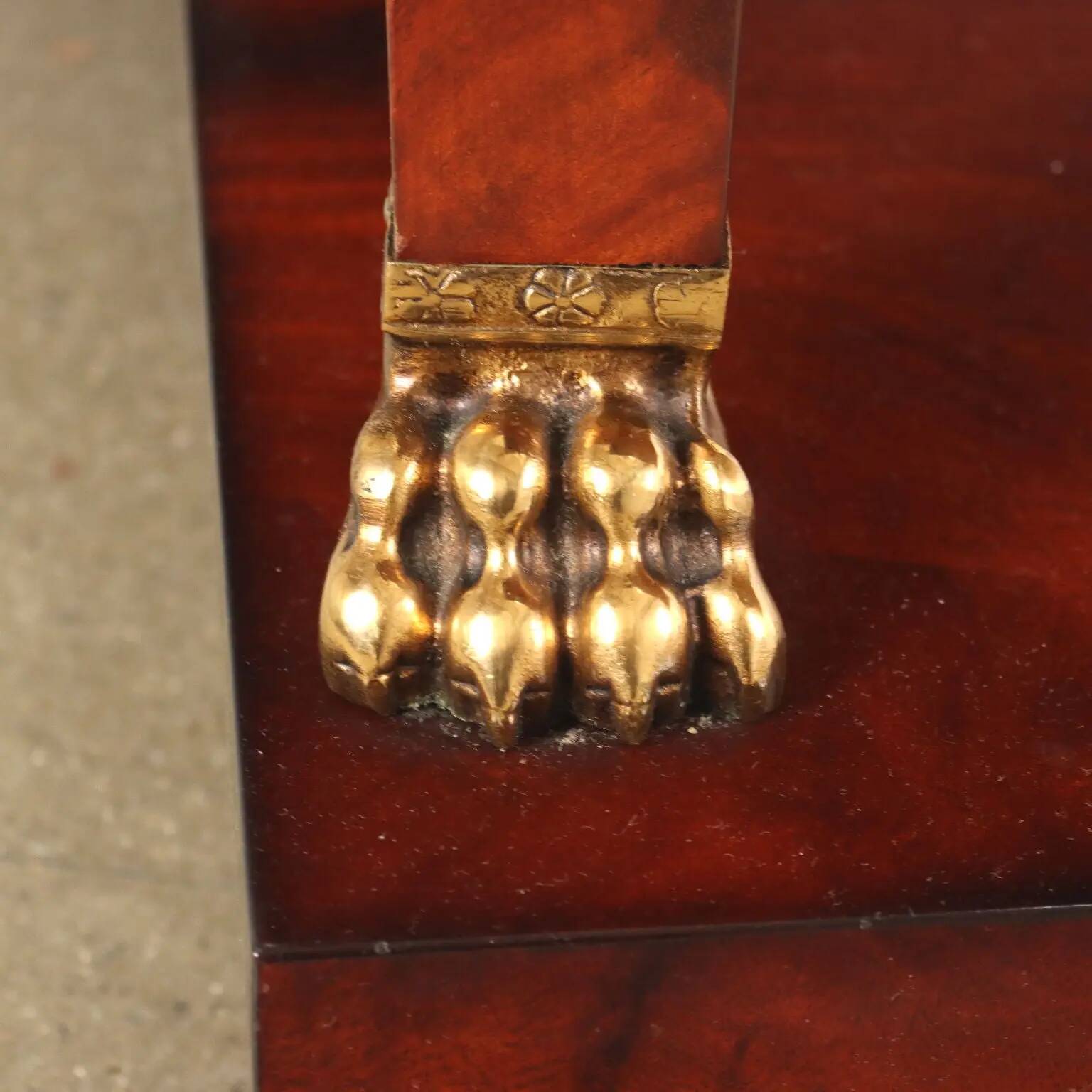 Antique Empire desk from Italy, 1900, mahogany veneer.
