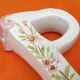 Soliflore vase alphabet letter p ceramic with floral decoration
