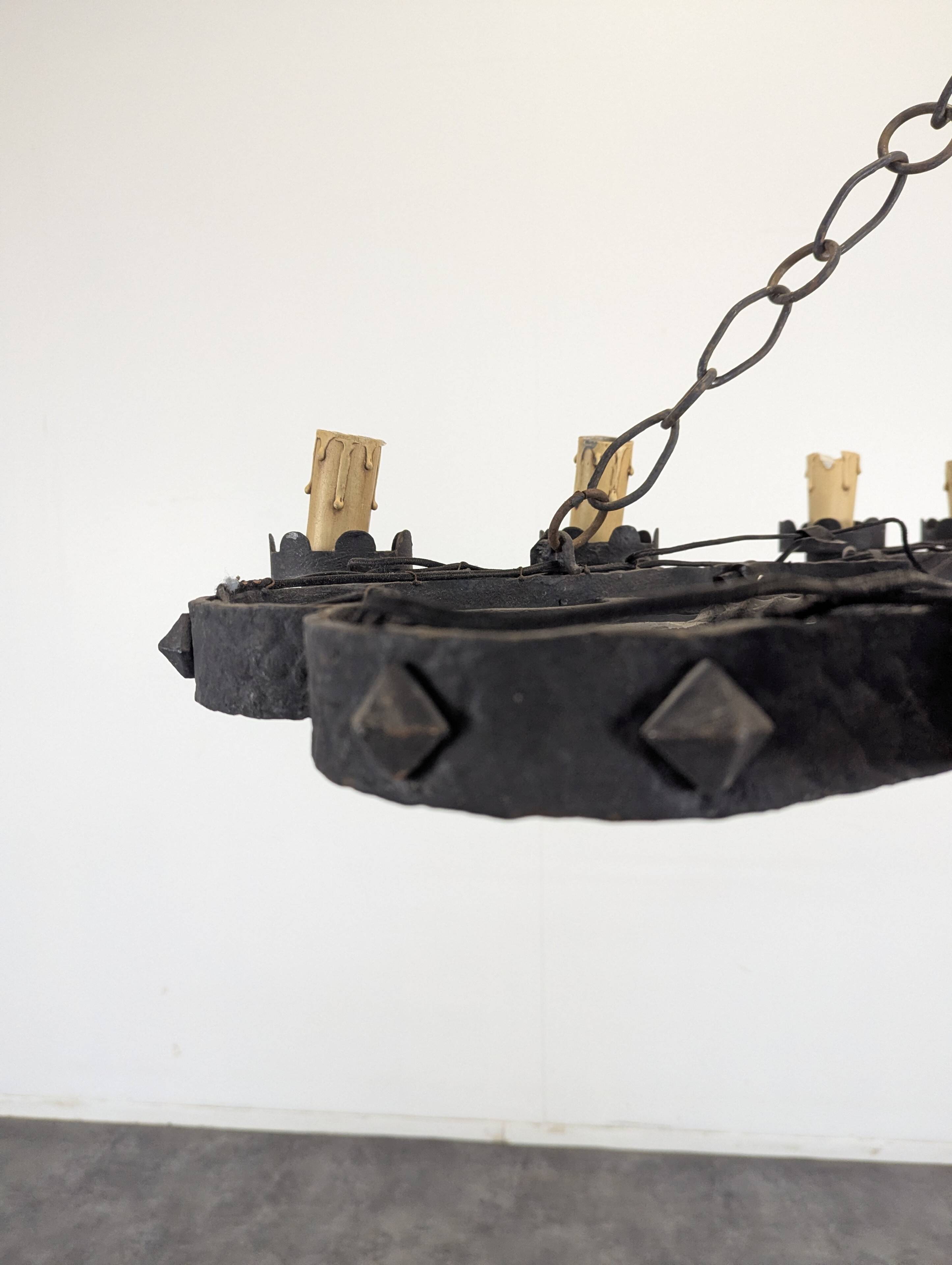 Renaissance style wrought iron chandelier