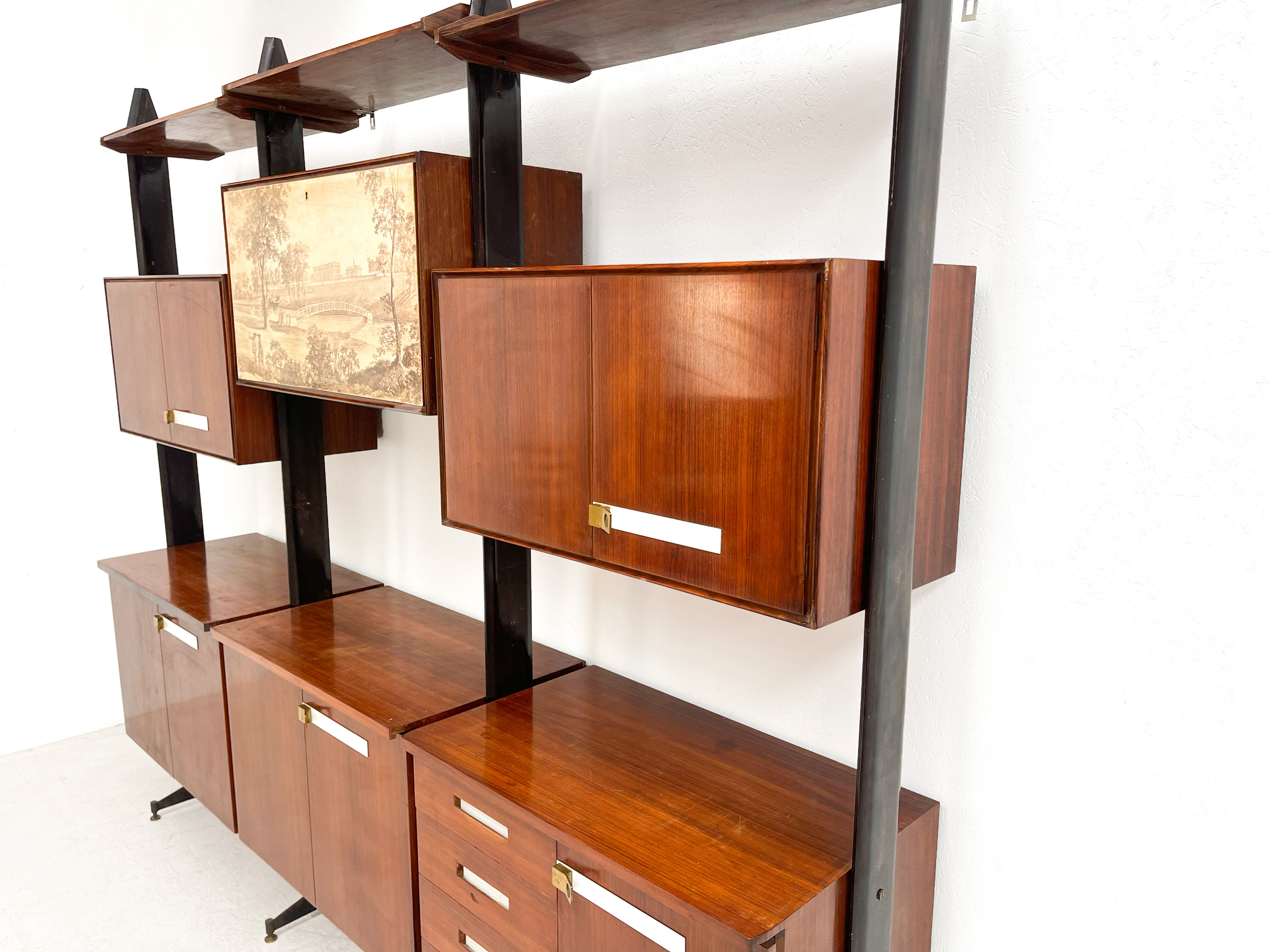 Mid centuryitalian free standing wall unit, 1960s
