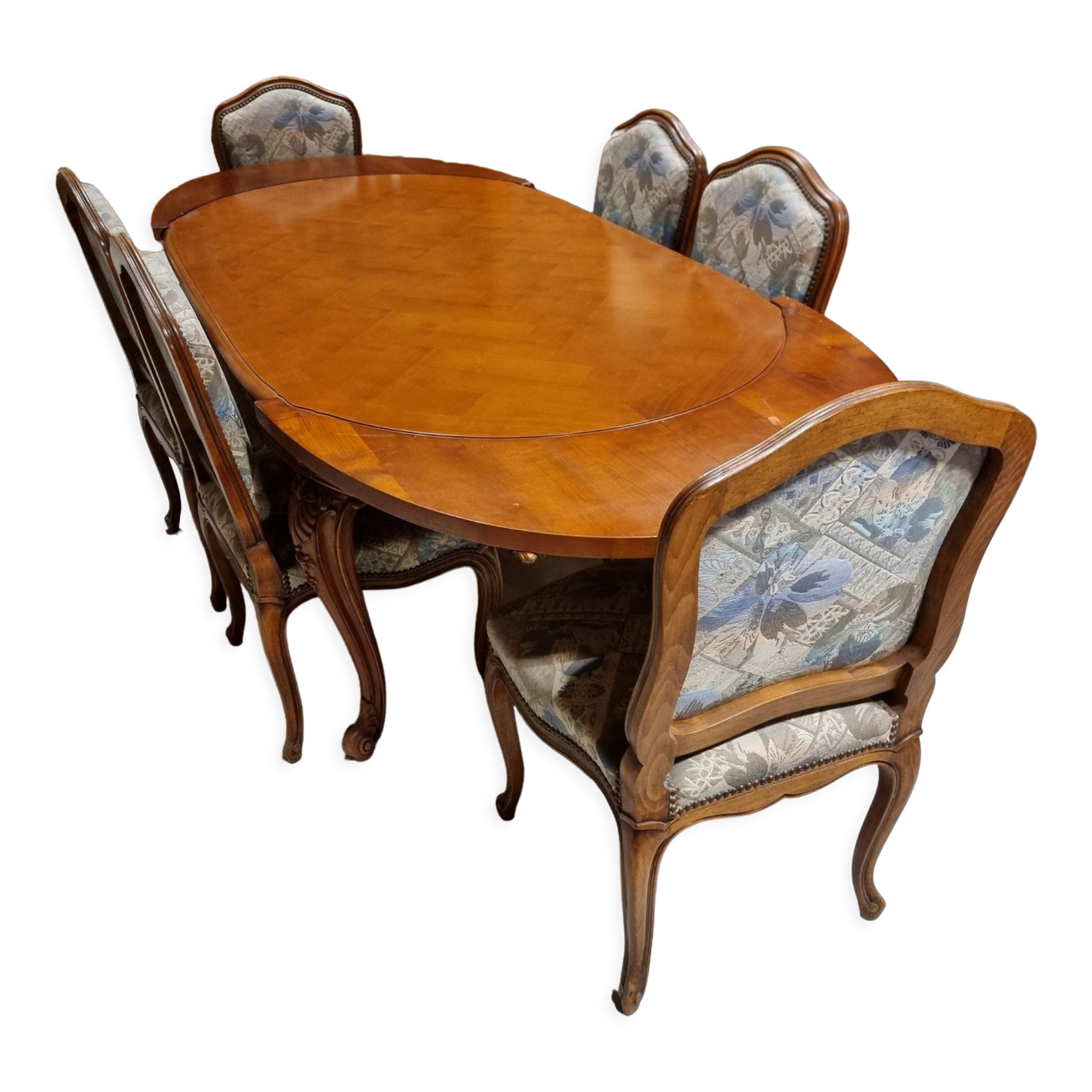 Cherry wood table and chairs set