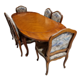 Cherry wood table and chairs set