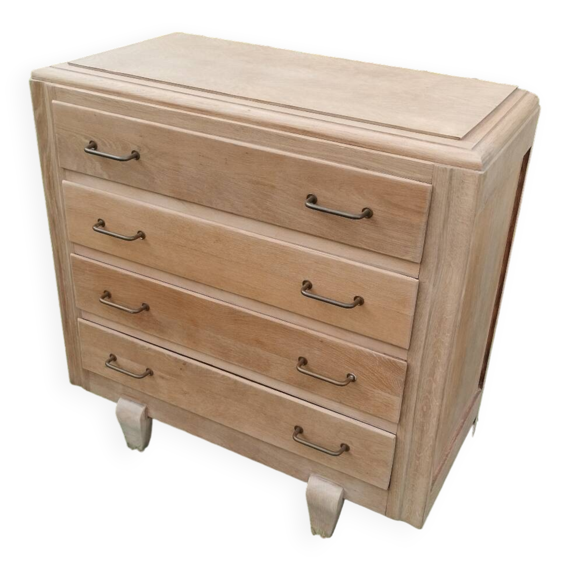 Old vintage chest of drawers with compass feet