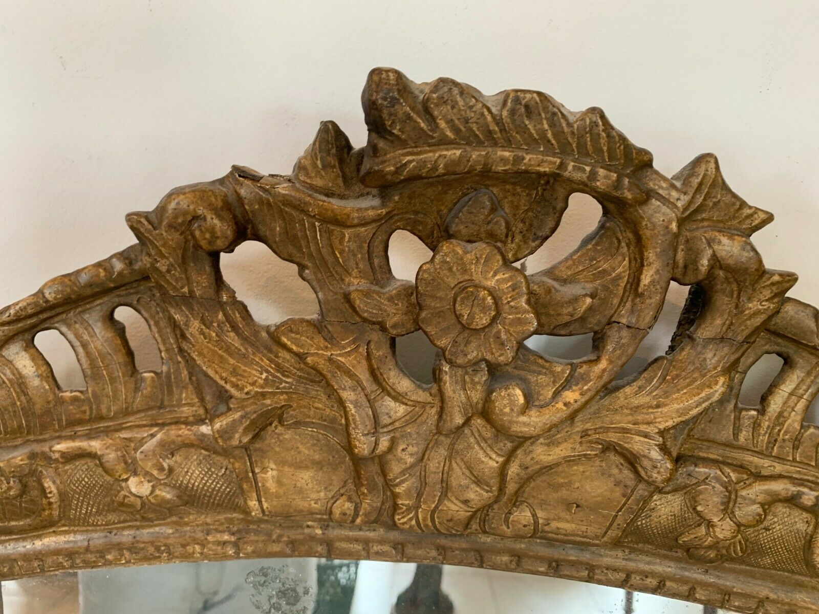 Mirror Louis XV in gilded carved wood Trumeau fireplace 19th century 80x56cm