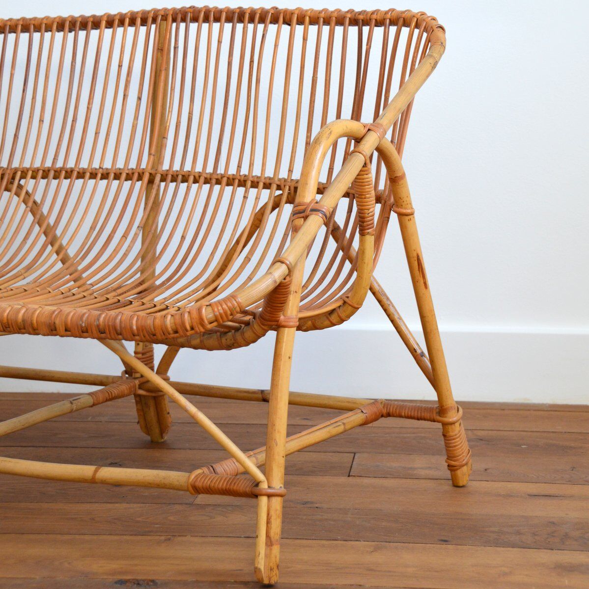 Vintage rattan sofa 1960