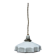 Vintage pleated opaline suspension with porcelain fittings.