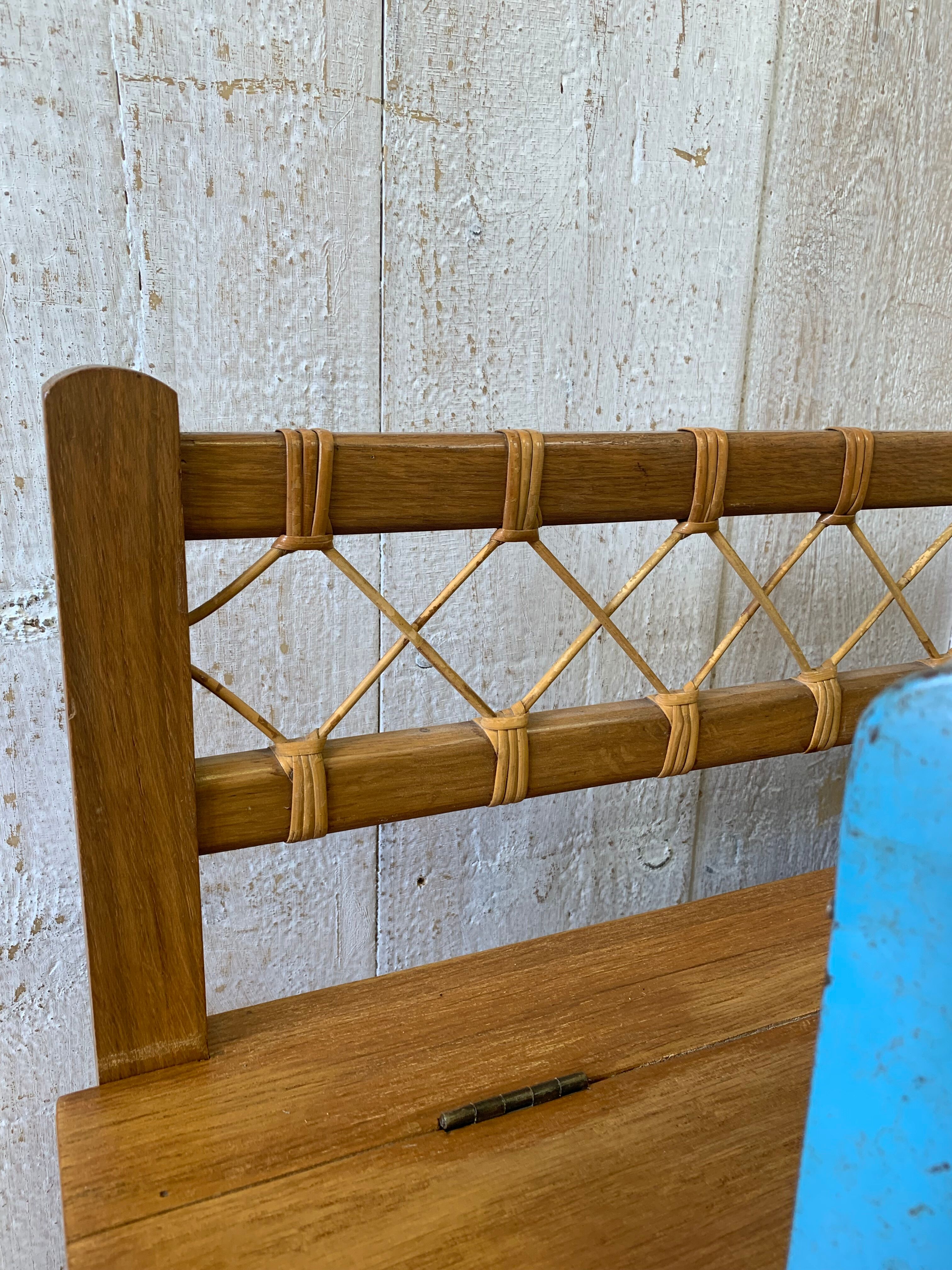Vintage wood/rattan toy chest