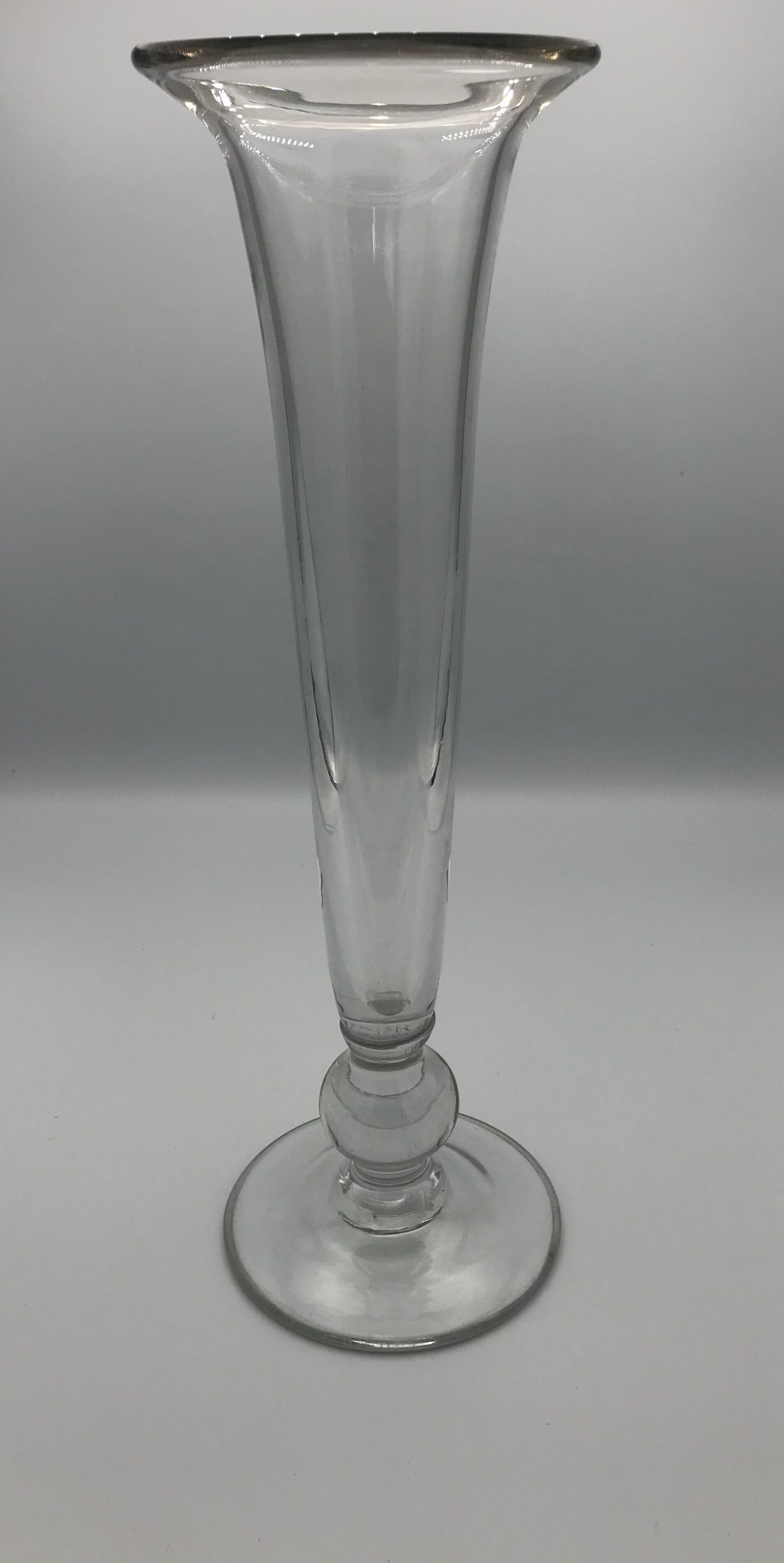 Vintage elongated glass vase 36 cm