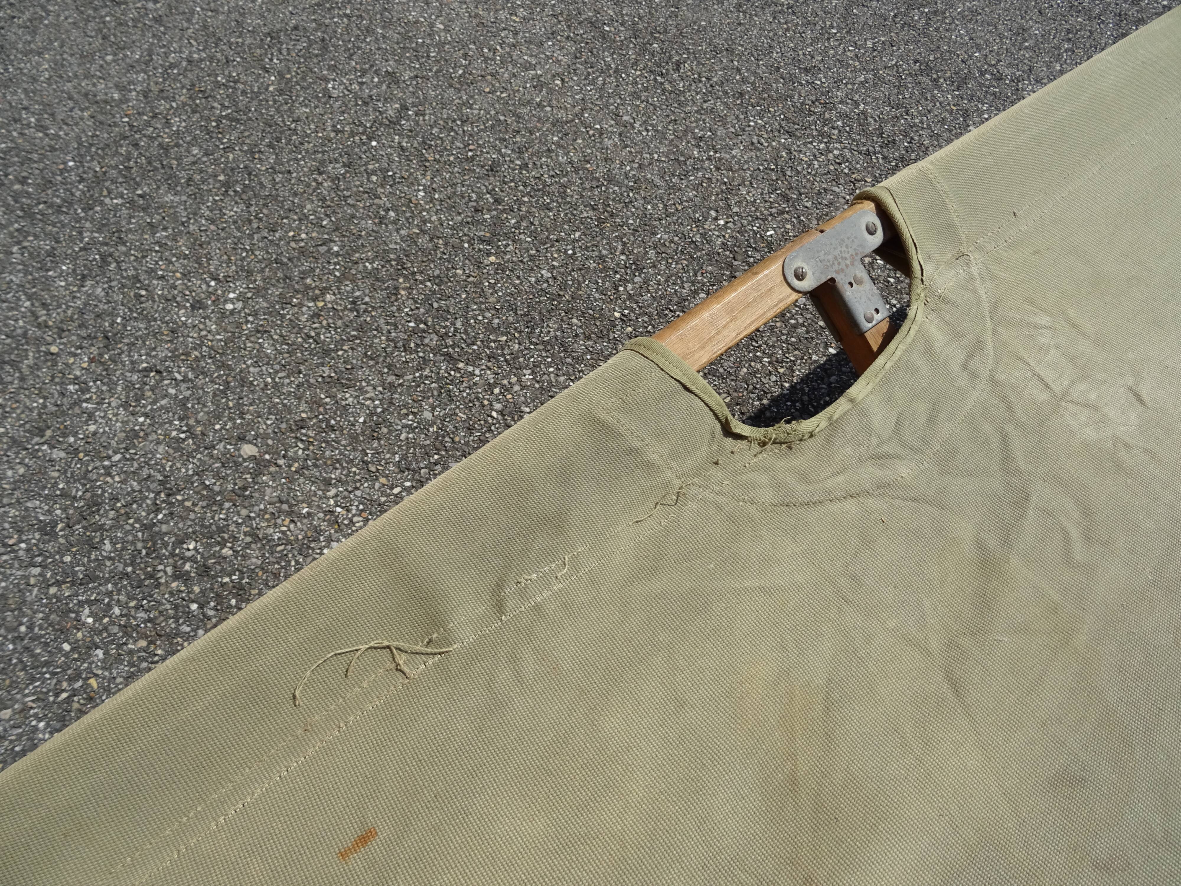 Khaki military camp bed