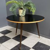 Black formica round coffee table 1960s