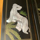 Mini Chinese folding screen Lacquered wood + inlays