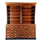 Grand cabinet d’apothicaire Art Déco en acajou et marbre, 1909