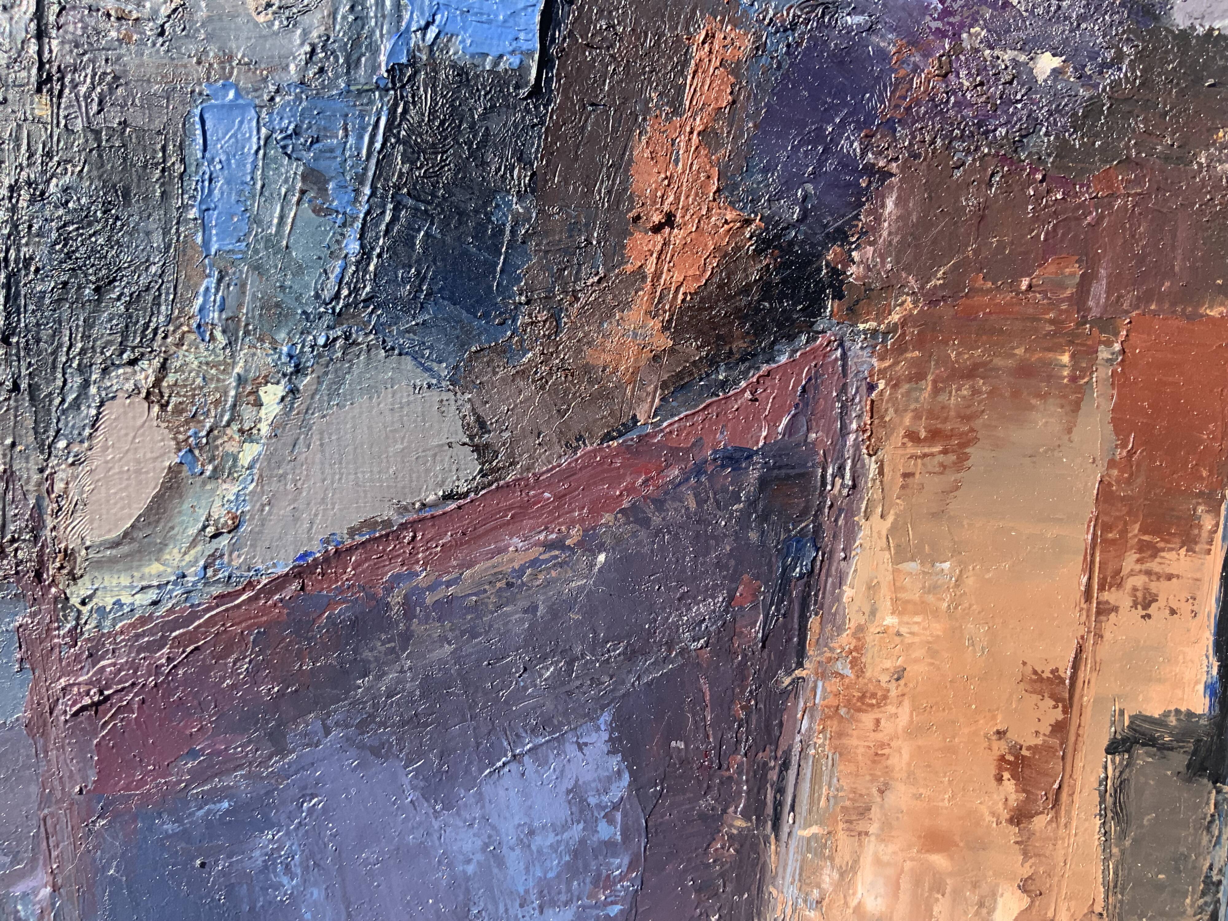 Vintage Modernist Swedish School Abstract Oil Painting