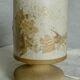 Small stone lamp (Travertine), dried flower lampshade Vintage 1960-70