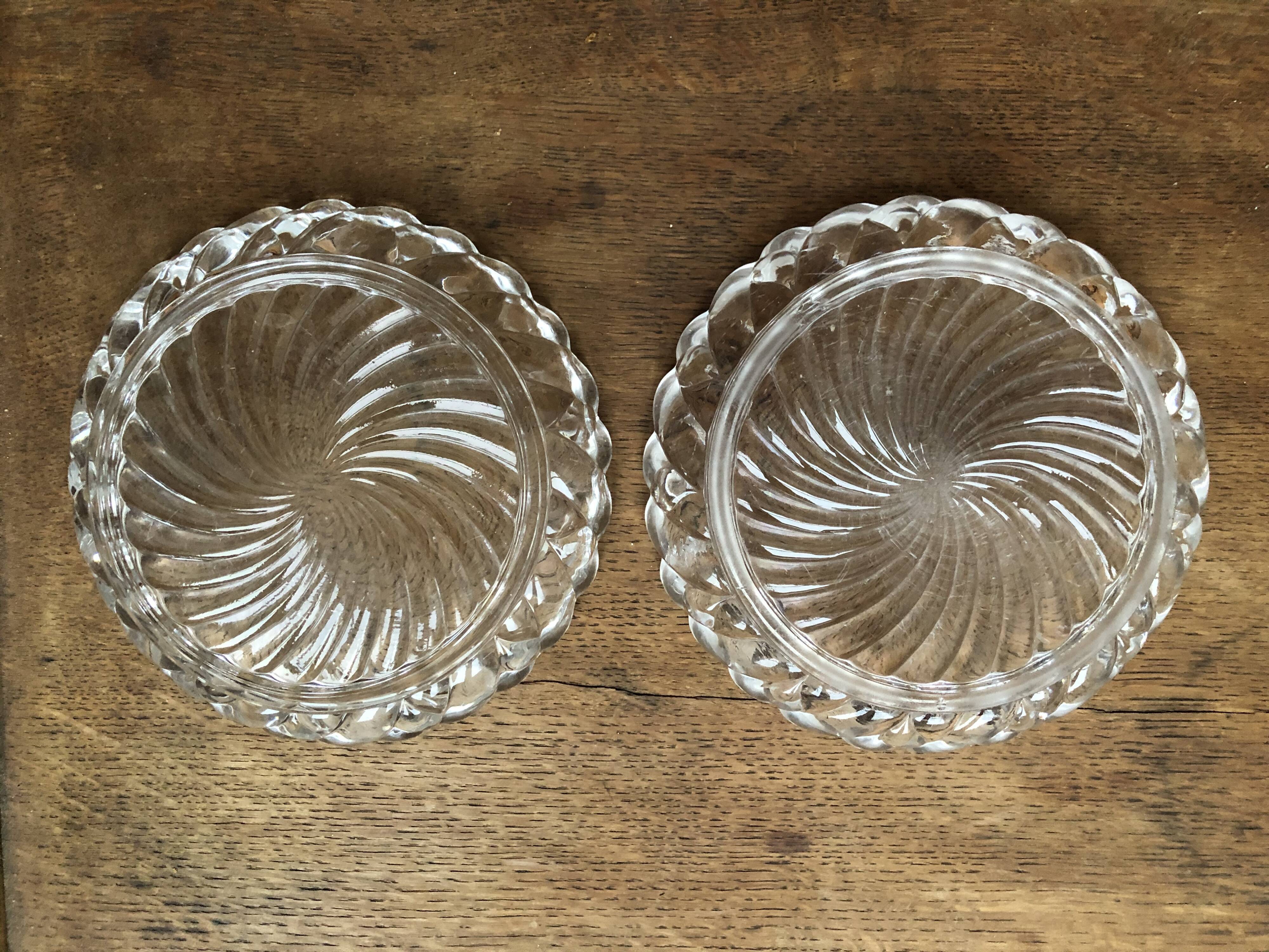 Pair of glass bottle bottoms