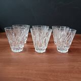 6 small 8 cl glasses in VMC glass Reims France vintage