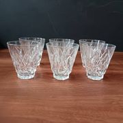 6 small 8 cl glasses in VMC glass Reims France vintage