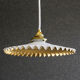 Antique suspension lamp in white and gold painted opaline delivered with cable, socket and brass claw