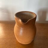 Antique pitcher la poterie des mottes stoneware brown beige vintage kitchen