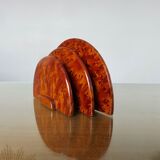 Art deco letter holder in elm burl 1930