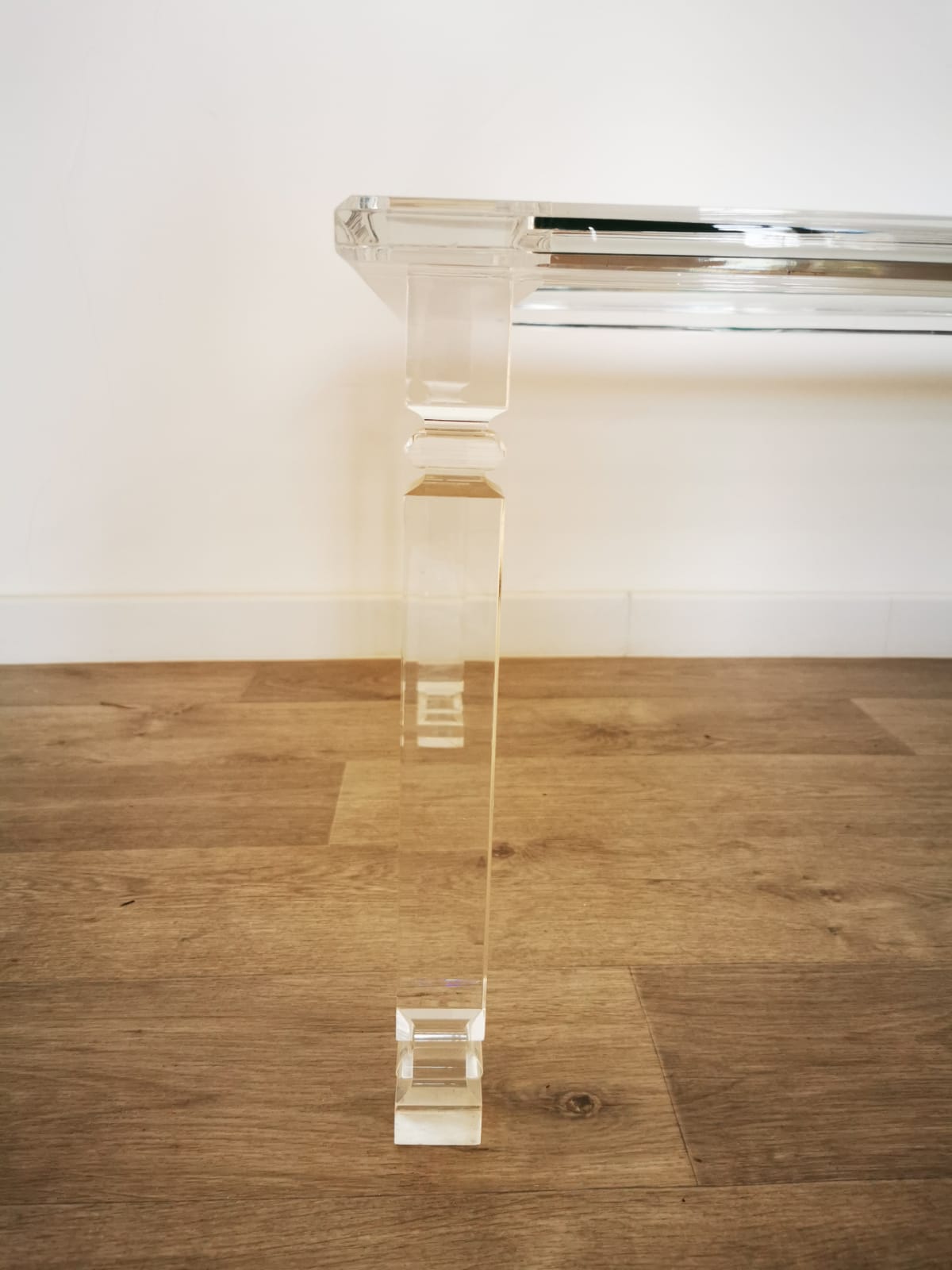 Plexiglas and glass coffee table