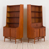 Johannes Sorth Nexo two sections bookcase with a secretaire in teak, Danish, 60s