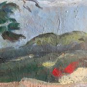 Tableau HSP "Paysage à l'arbre et à la maison rouge" - XX`°