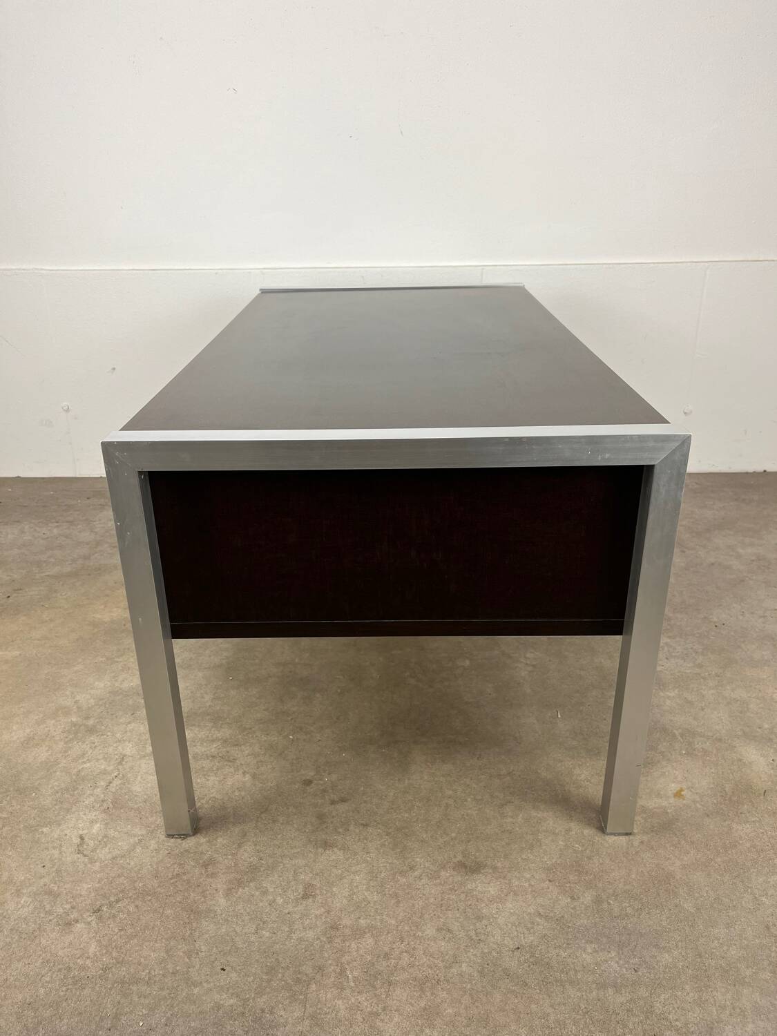 1970s coffee table in teak and aluminium