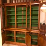 Vintage glass library in solid cherry