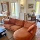 Vintage canapé and Viscoti fabric chaise longue