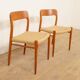 2 x vintage dining chairs | Niels Otto Møller | Model 75 | Teak