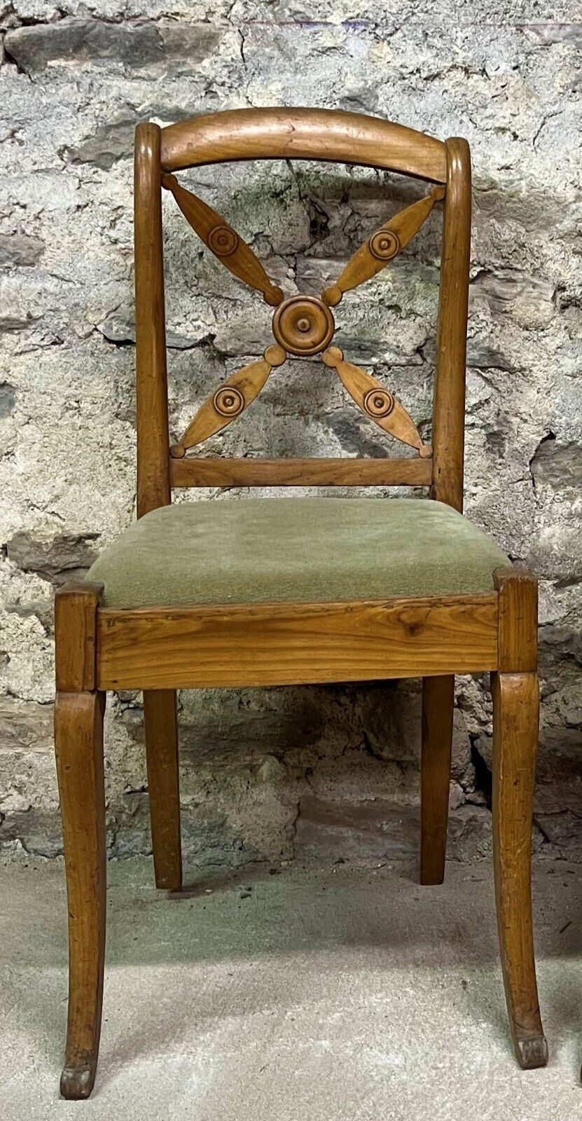 Pair of charles X era brace chairs in maple circa 1820