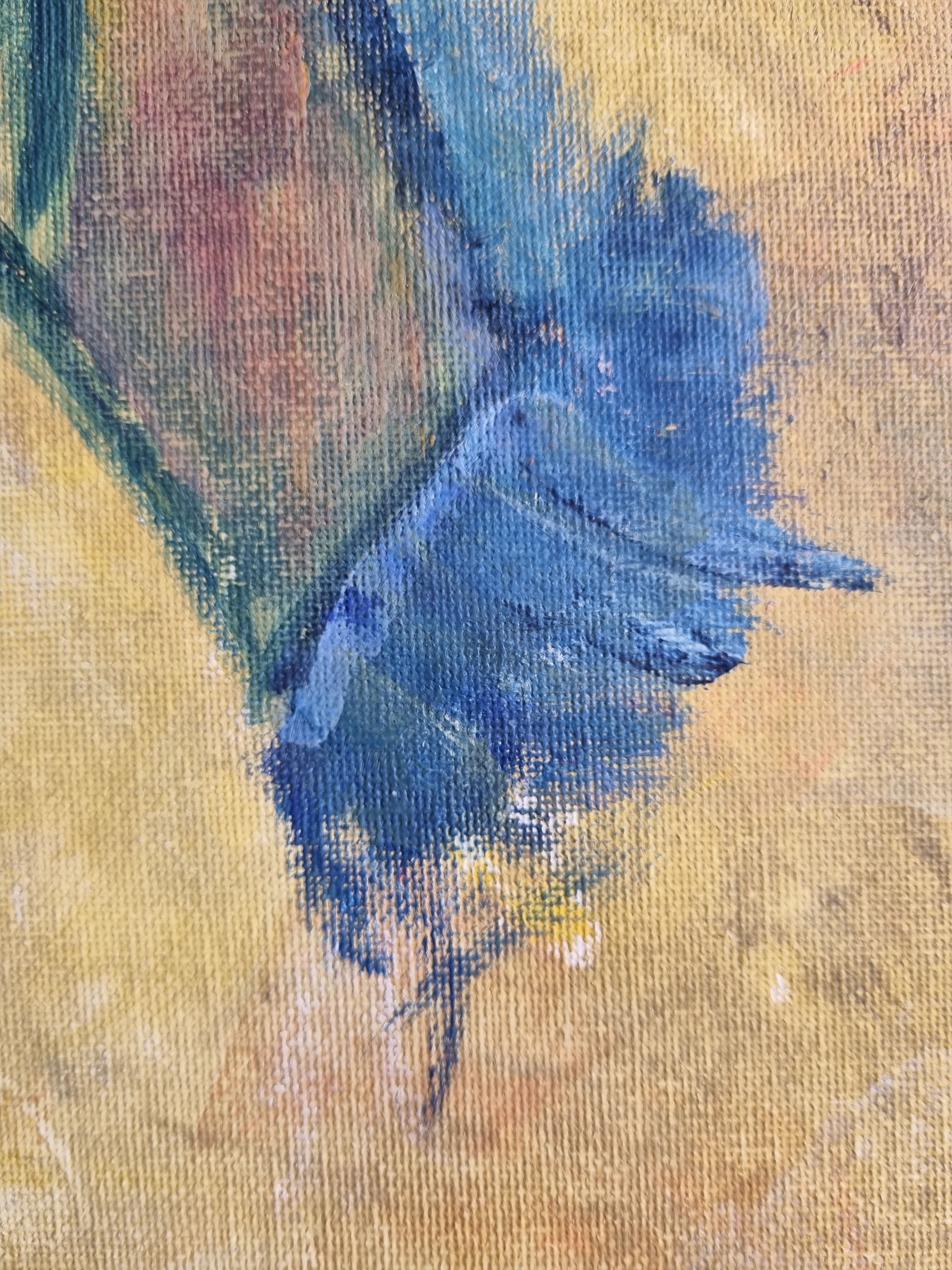 Nu de dos d'inspiration fauviste, huile sur toile 45 x 60 cm