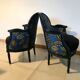 2 fully restored antique bergère armchairs