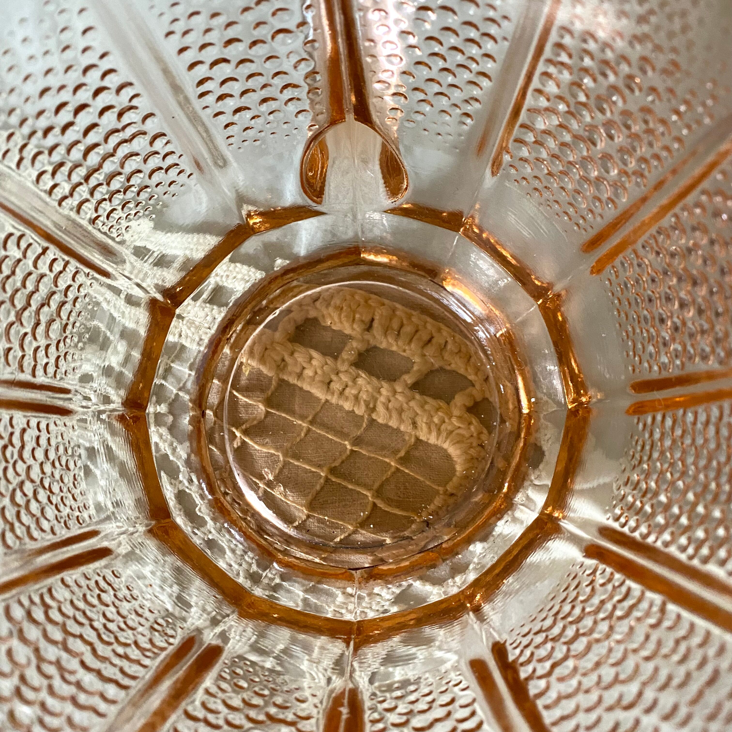 Antique pink glass pitcher