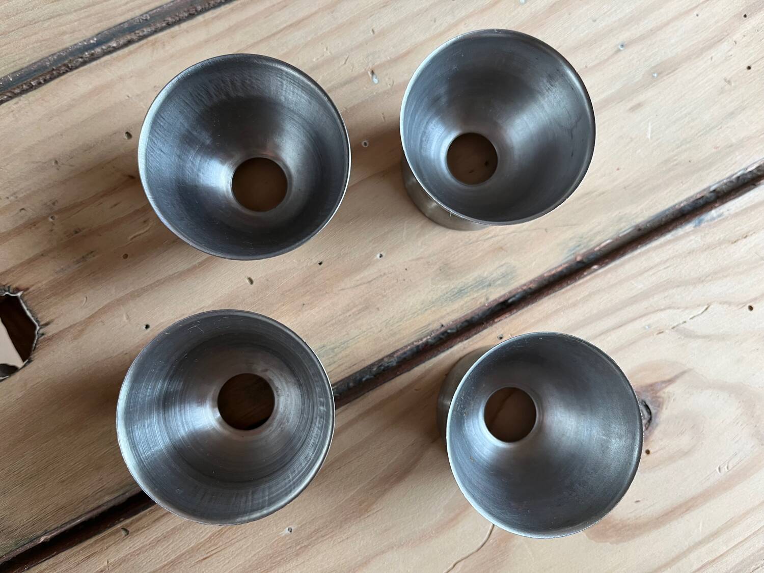 4 coquetiers vintage acier inoxydable - emballage d’origine