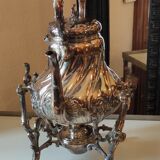 Ancien samovar fontaine à thé en métal argenté