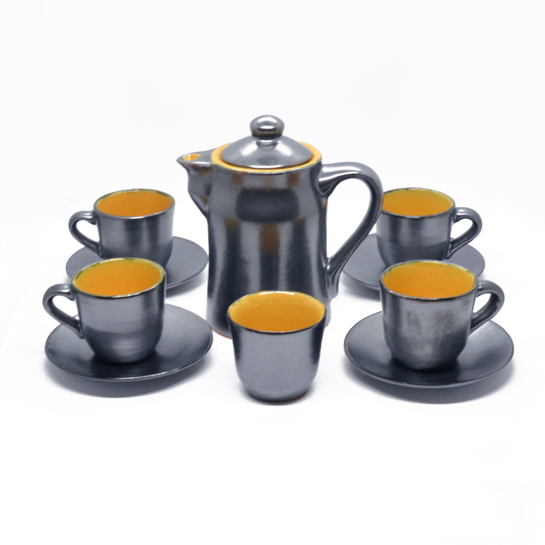 1960s modern ceramic coffee service Gramann (Topferei Römhild), Germany