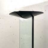Glass and metal floor lamp 1980, Autograph
