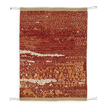 Handwoven Turkish Rustic 149 cm x 209 cm Red Wool Carpet