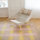 Tapis en jute à rayures roses et jaunes