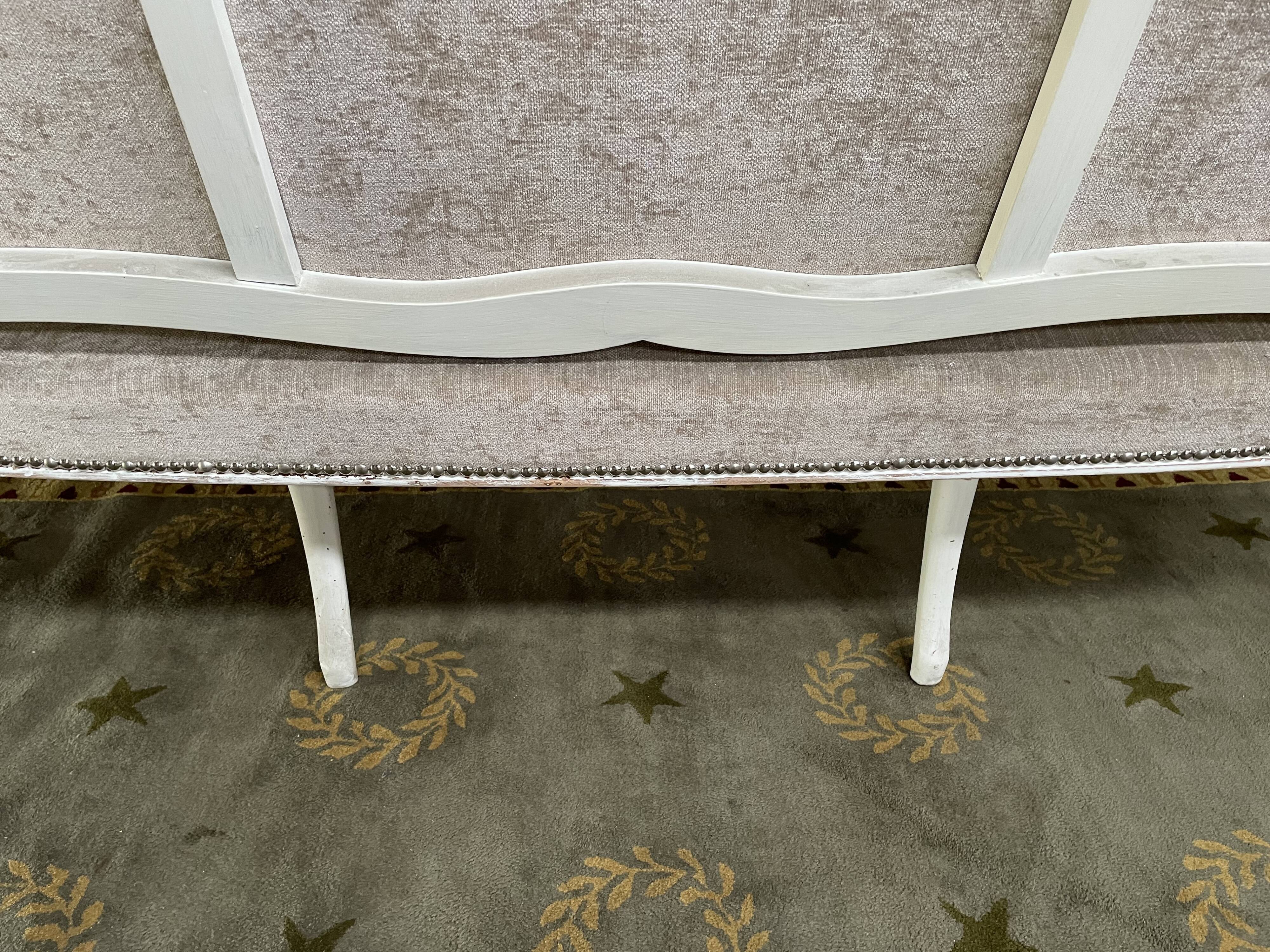 Louis XV taupe and cream style sofa