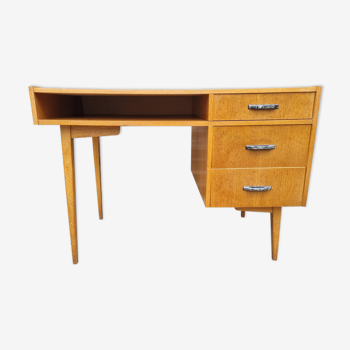 Modernist wood desk, vintage, 50s